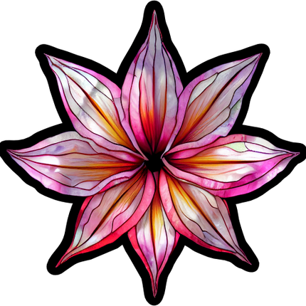 (150-05-1D) Stained Glass Flower Lily