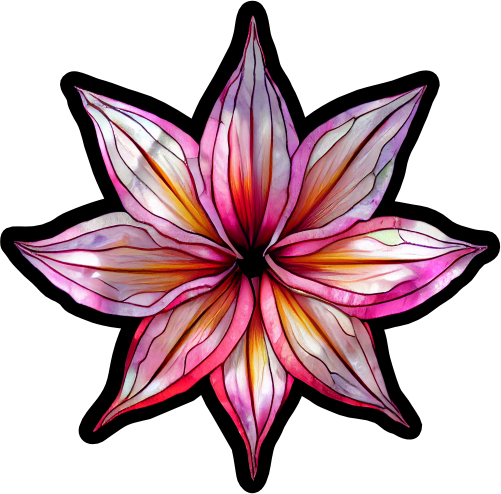 (150-05-1D) Stained Glass Flower Lily