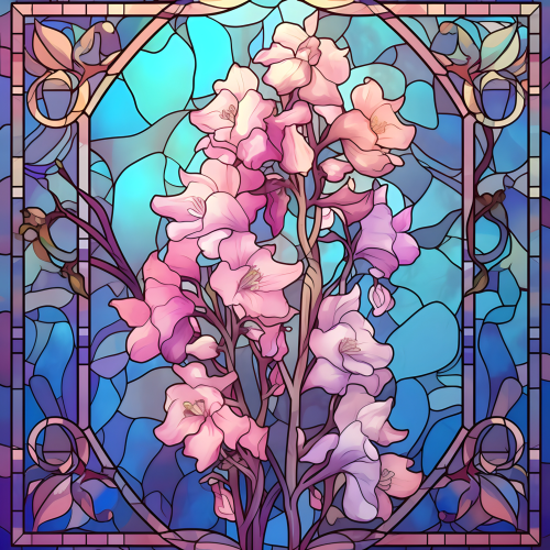 (150-05-2E) Stained Glass Flower Larkspur