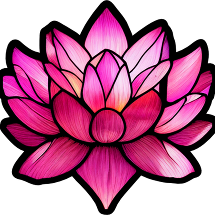 (150-05-1N) Stained Glass Flower Pink Lotus