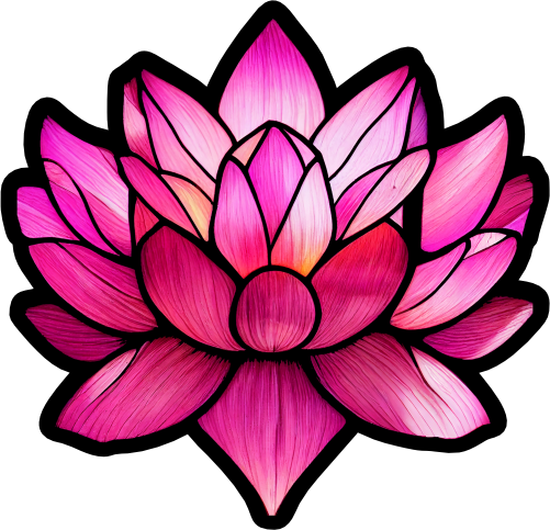 (150-05-1N) Stained Glass Flower Pink Lotus