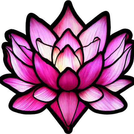 (150-05-1N) Stained Glass Flower Pink Lotus