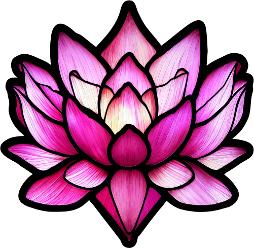 (150-05-1N) Stained Glass Flower Pink Lotus
