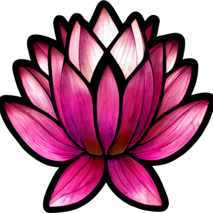 (150-05-1N) Stained Glass Flower Pink Lotus