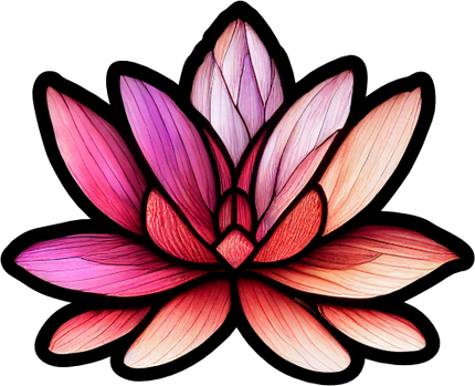 (150-05-1N) Stained Glass Flower Pink Lotus