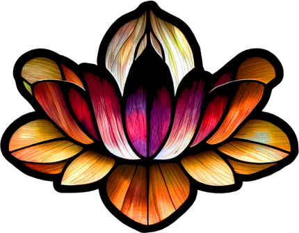 (150-05-1T) Stained Glass Flower Lotus