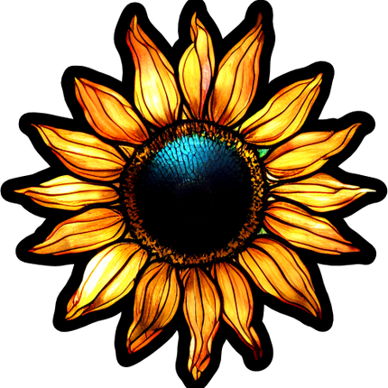 (150-05-1U) Stained Glass Flower Sunflower