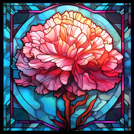 (150-05-1Y) Stained Glass Flower Carnation