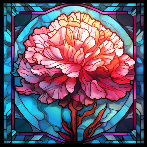 (150-05-1Y) Stained Glass Flower Carnation
