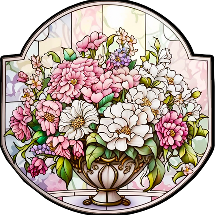 (150-06-1K) Stained Glass Flower Bouquet