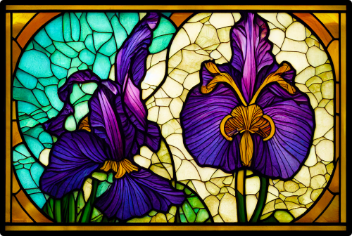 (150-06-1S) Stained Glass Flower Iris