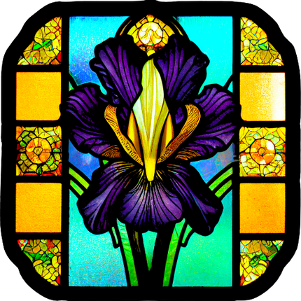 (150-06-1S) Stained Glass Flower Iris