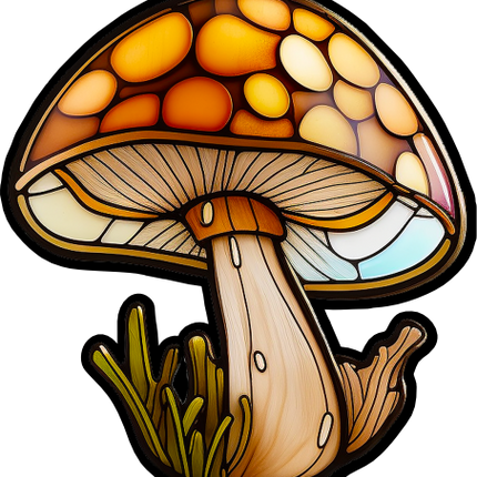 (150-08-B) Stained Glass Mushroom