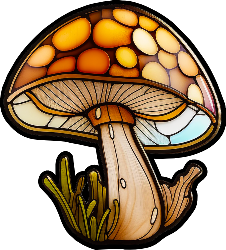 (150-08-B) Stained Glass Mushroom