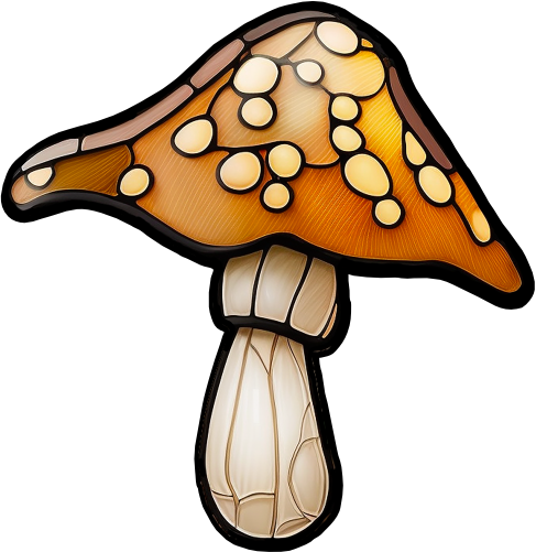 (150-08-C) Stained Glass Mushroom
