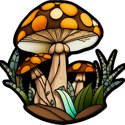 (150-08-D) Stained Glass Mushroom