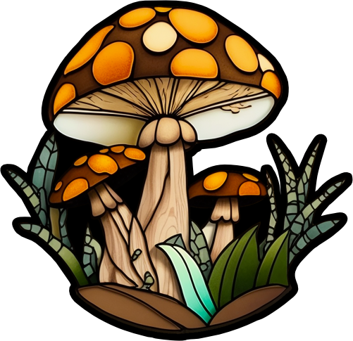 (150-08-D) Stained Glass Mushroom