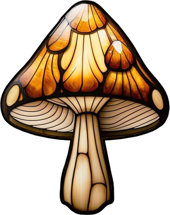 (150-08-E) Stained Glass Mushroom