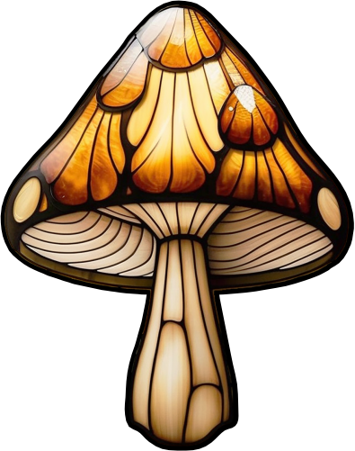 (150-08-E) Stained Glass Mushroom