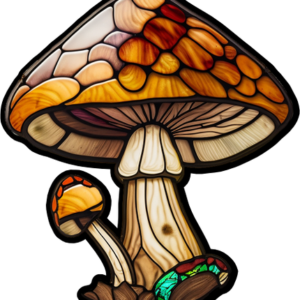 (150-08-G) Stained Glass Mushroom