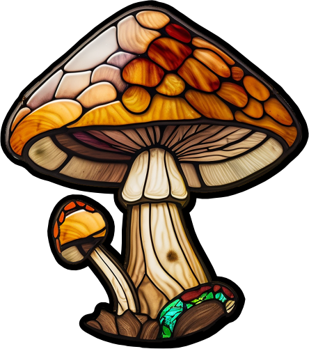 (s150-08-G) Stained Glass Mushroom