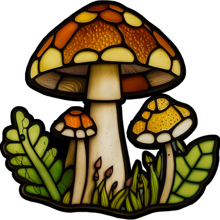 (150-08-H) Stained Glass Mushroom