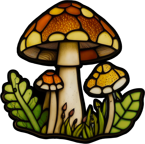 (s150-08-H) Stained Glass Mushroom