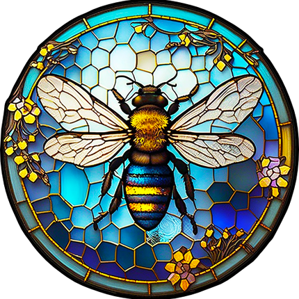 (s150-09-2B)  Stained Glass Bumblebee Honey Bee Comb