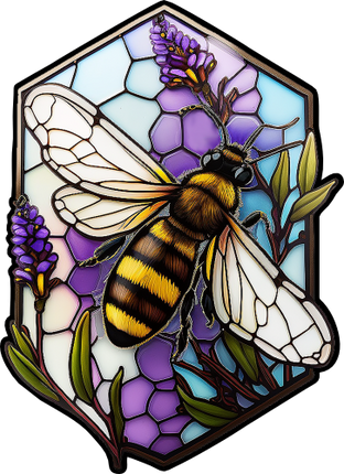 (s150-09-1D)  Stained Glass Bumblebee Honey Bee Comb