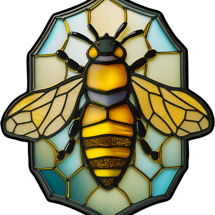 (s150-09-1X)  Stained Glass Bumblebee Honey Bee Comb