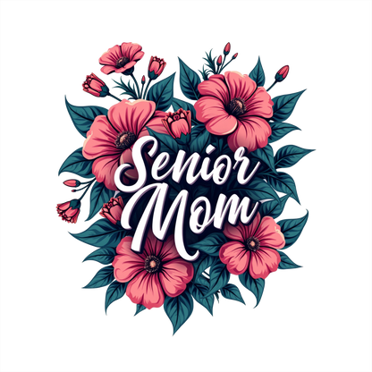 (s151-4-B2) Senior Mom Floral Flowers Graduation Graduate