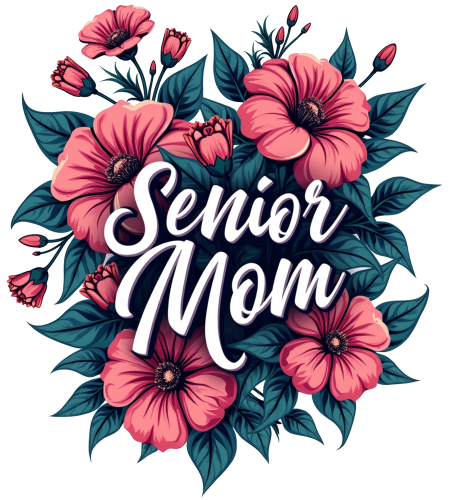 (s151-4-B2) Senior Mom Floral Flowers Graduation Graduate
