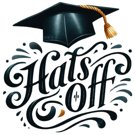 (s151-4-E) Hat's Off Watercolor Graduation Graduate