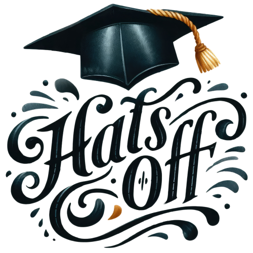 (s151-4-E) Hat's Off Watercolor Graduation Graduate