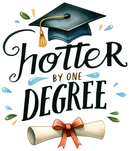 (s151-4-H) Hotter by One Degree Watercolor Graduation Graduate