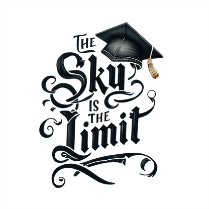 (s151-4-J) The Sky is the Limit Watercolor Graduation Graduate