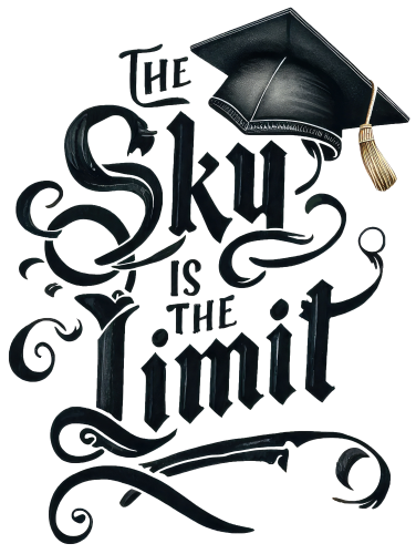 (s151-4-J) The Sky is the Limit Watercolor Graduation Graduate