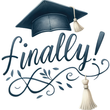 (s151-4-K) Finally!  Watercolor Graduation Graduate