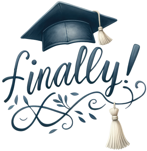 (s151-4-K) Finally!  Watercolor Graduation Graduate