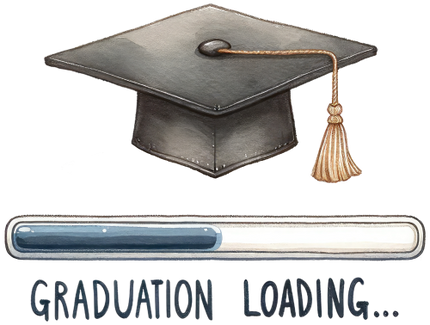 (s151-4-P) Graduation Loading Watercolor Graduate