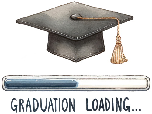 (s151-4-P) Graduation Loading Watercolor Graduate