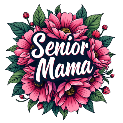 (s151-4-Z) Senior Mama Floral Flowers Graduation Graduate