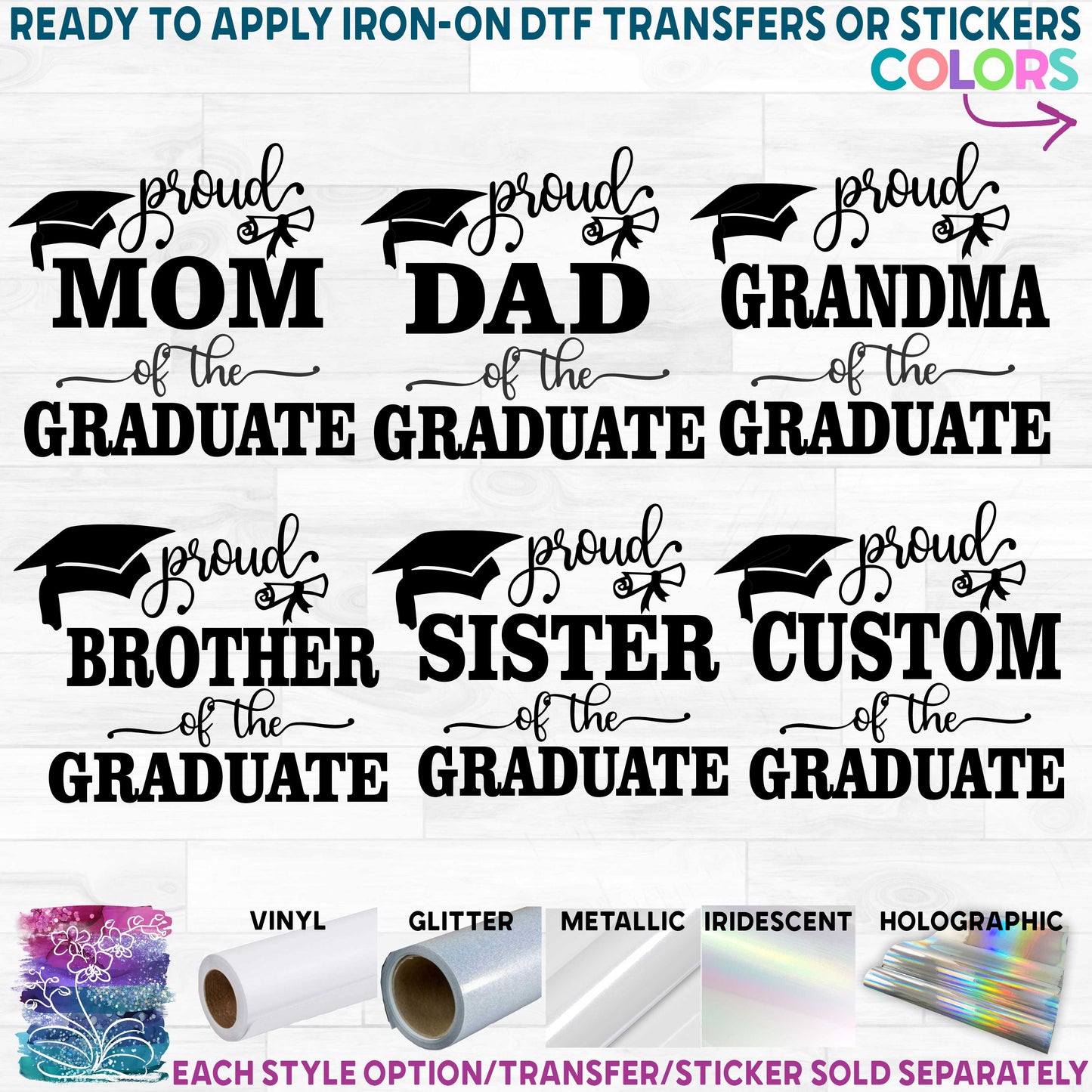 (s151-3-E) Proud Mom Family of the Graduate Custom Text