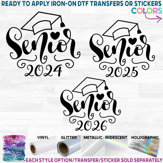 (s151-1G) Graduation Senior Any Year Available Printed Heat Transfer or Sticker