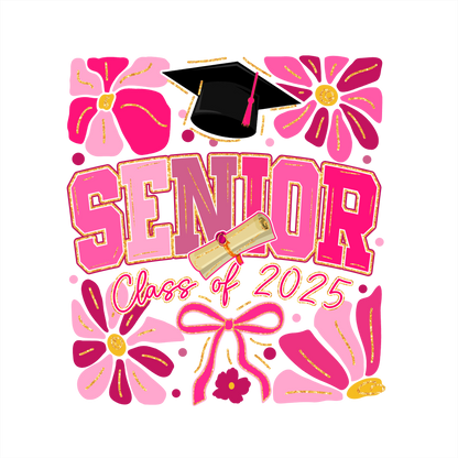 (s151-1-O) Floral Boho Pink Senior Class of 2025