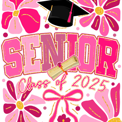 (s151-1-O) Floral Boho Pink Senior Class of 2025