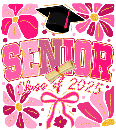 (s151-1-O) Floral Boho Pink Senior Class of 2025