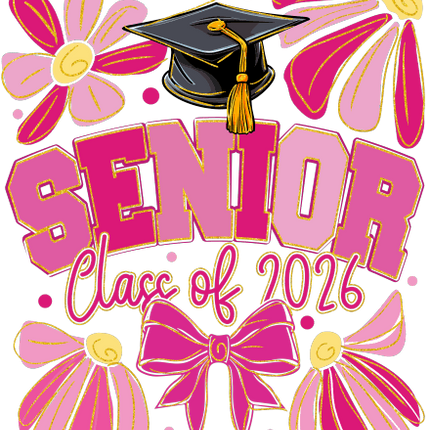 (s151-1-O) Floral Boho Pink Senior Class of 2026