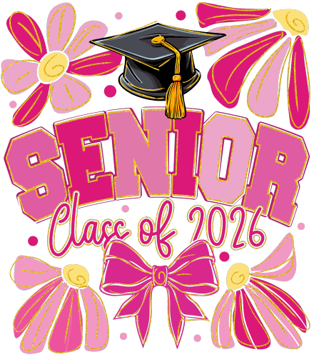(s151-1-O) Floral Boho Pink Senior Class of 2026