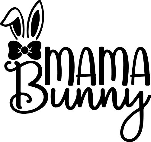 (154-02-C) Mama Bow Bunny Rabbit Ears Iron-On Transfer